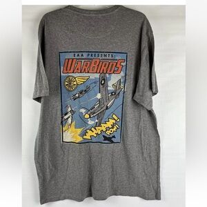 EAA OSHKOSH ‘Warbirds’ Fly-in T-shirt, Gray 2XL Camp David,Back Graphic Airplane